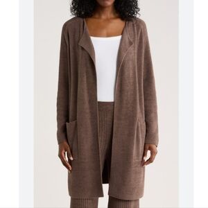 Barefoot Dreams Cozy Chic Ultra Lite Open Front Cardigan In Java XS NWT
